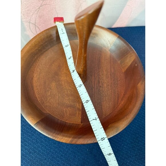 Vintage Mid Century Walnut Wood Middle Carry Handle Tray 8" - Picture 6 of 6